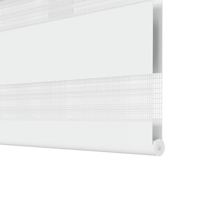 vidaXL Store enrouleur duo zèbre 140,9 x 175 cm, largeur de tissu 136,7 cm, blanc