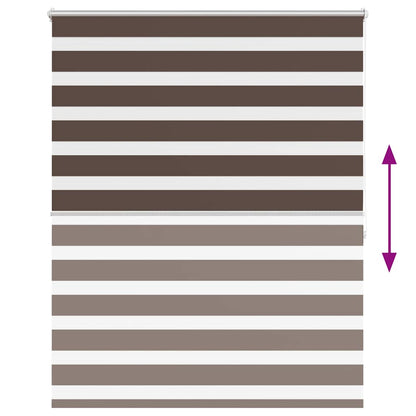 vidaXL Store enrouleur jour nuit 140,9 x 175 cm, largeur du tissu 136,7 cm, marron café