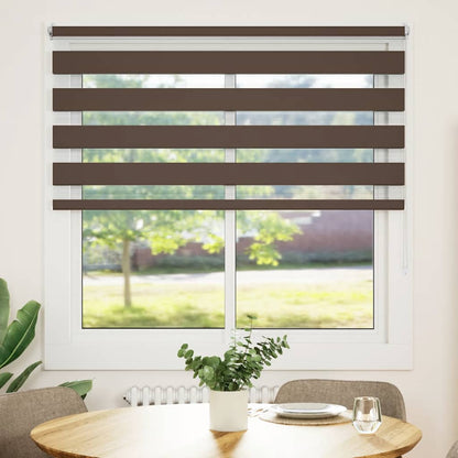 vidaXL Store enrouleur jour nuit 140,9 x 175 cm, largeur du tissu 136,7 cm, marron café