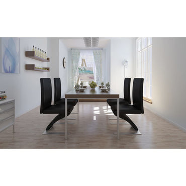 vidaXL Esszimmerstühle 4 Stk. Schwarz Kunstleder