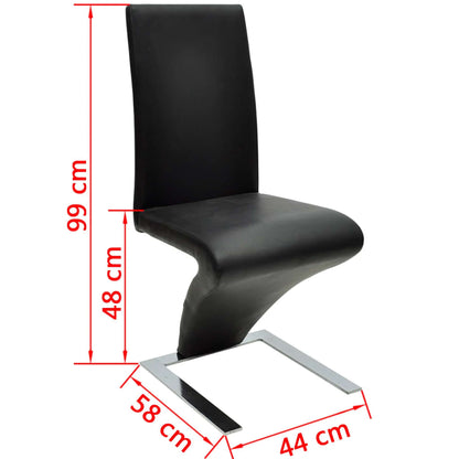 vidaXL Esszimmerstühle 4 Stk. Schwarz Kunstleder