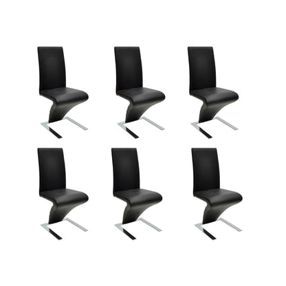 vidaXL Esszimmerstühle 6 Stk. Schwarz Kunstleder