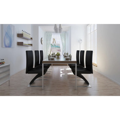 vidaXL Esszimmerstühle 6 Stk. Schwarz Kunstleder