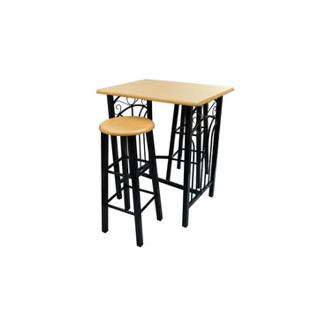 vidaXL Bar de petit-déjeuner Bois marron clair Acier noir