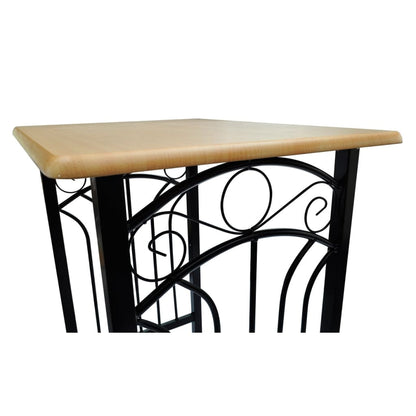 vidaXL Bar de petit-déjeuner Bois marron clair Acier noir