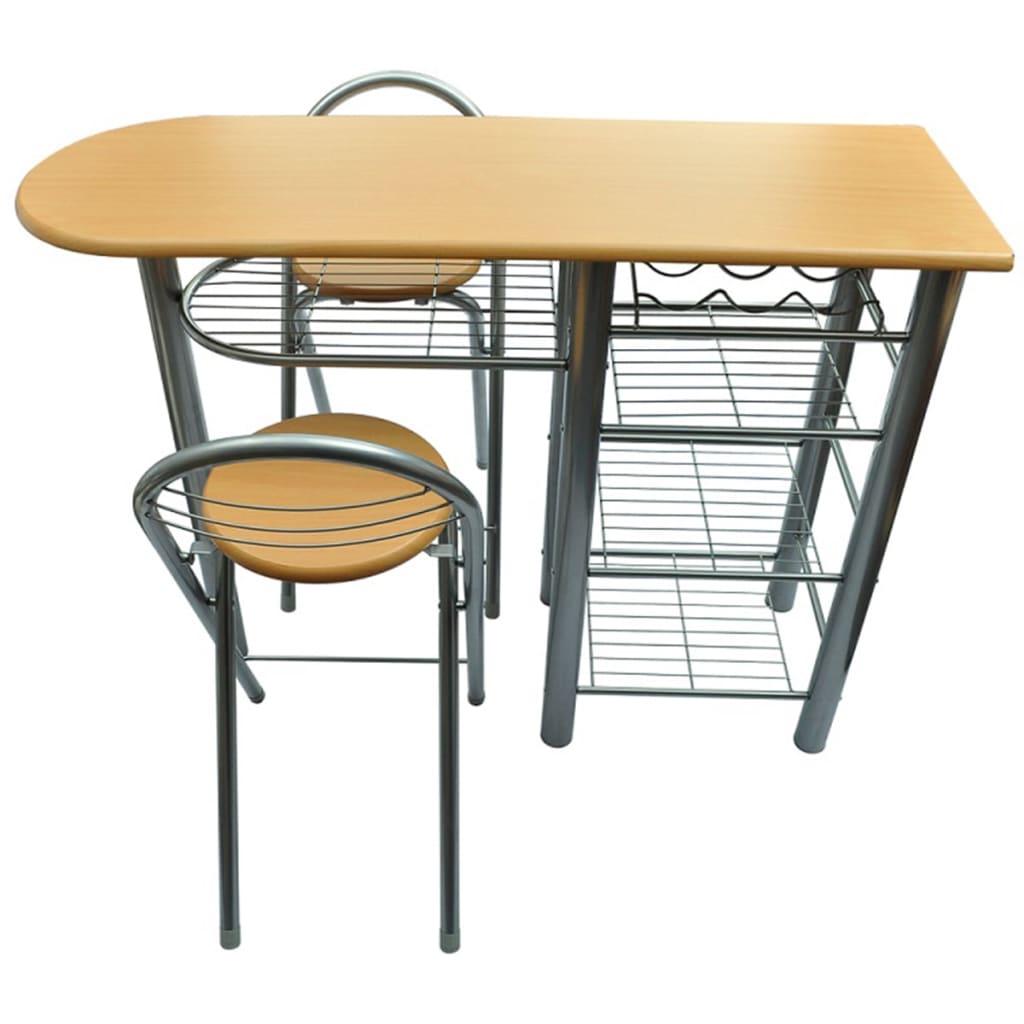 vidaXL Ensemble de bar de petit-déjeuner en bois