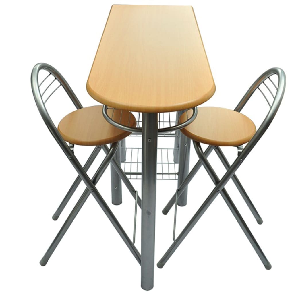 vidaXL Ensemble de bar de petit-déjeuner en bois