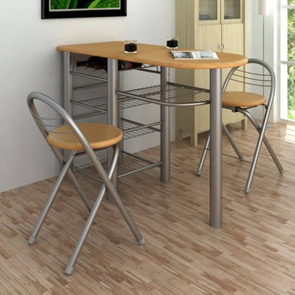 vidaXL Ensemble de bar de petit-déjeuner en bois