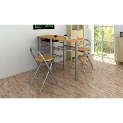 vidaXL Ensemble de bar de petit-déjeuner en bois