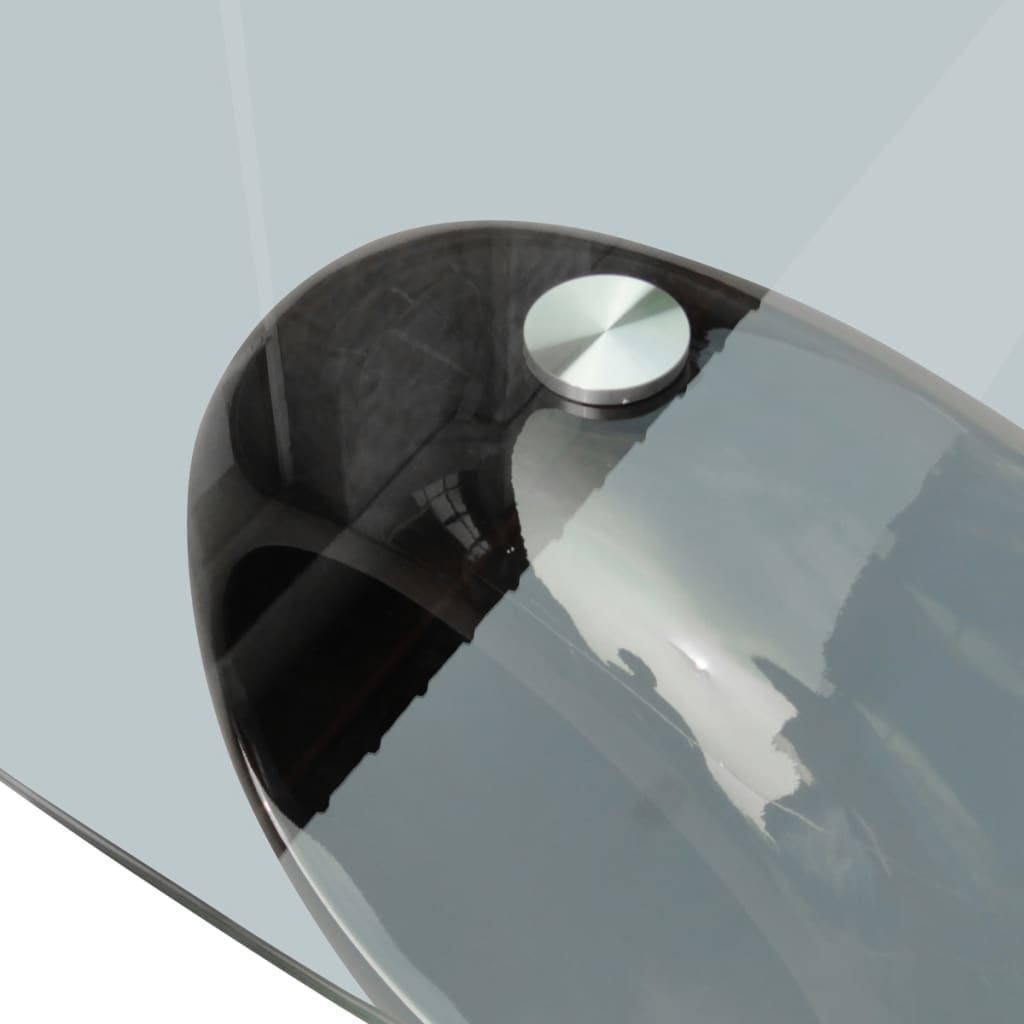 vidaXL Couchtisch mit Ovaler Glasplatte Hochglanz Schwarz