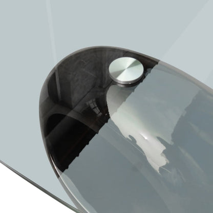 vidaXL Couchtisch mit Ovaler Glasplatte Hochglanz Schwarz