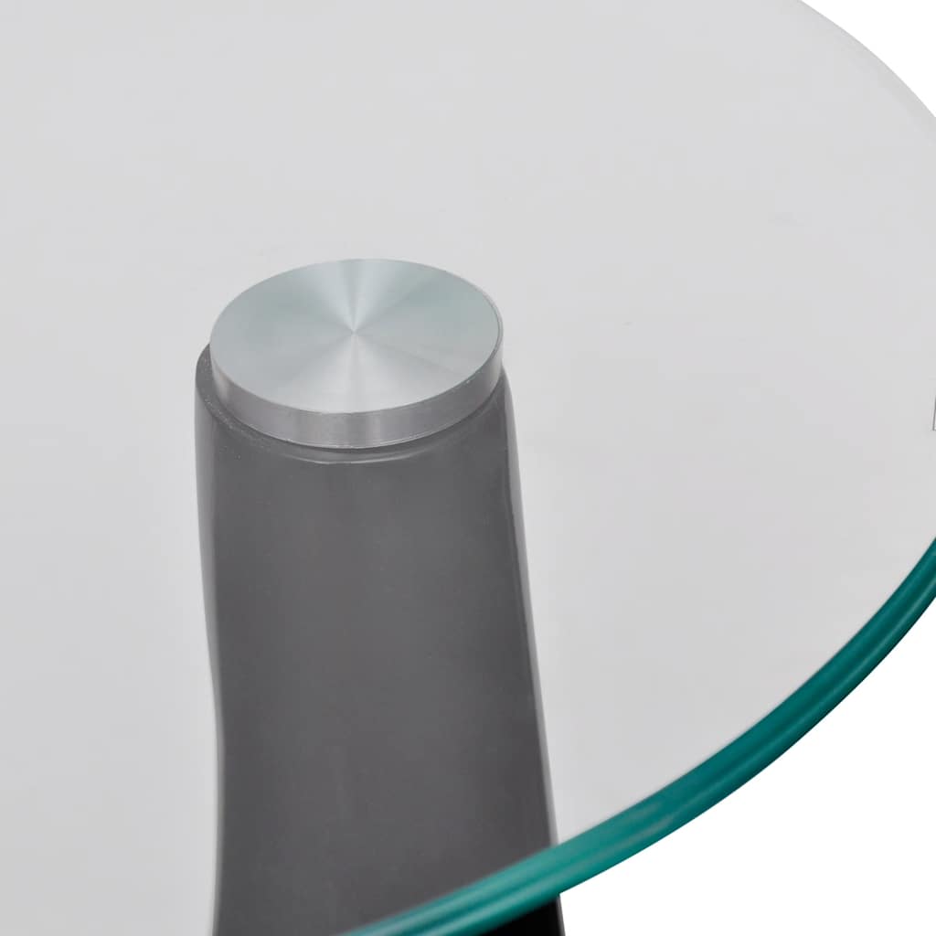 vidaXL Couchtisch mit Runder Glasplatte Hochglanz Schwarz