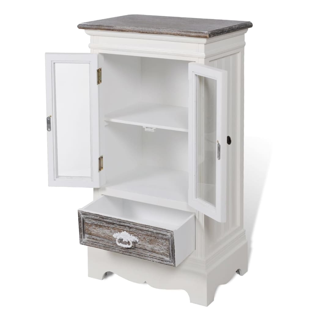 vidaXL Schrank 2 Türen 1 Schublade Weiß MDF