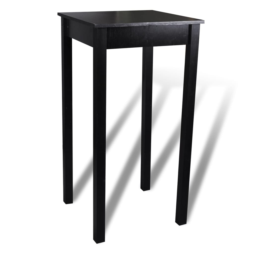 Ensemble de bar avec table et 2 tabourets de bar Noir