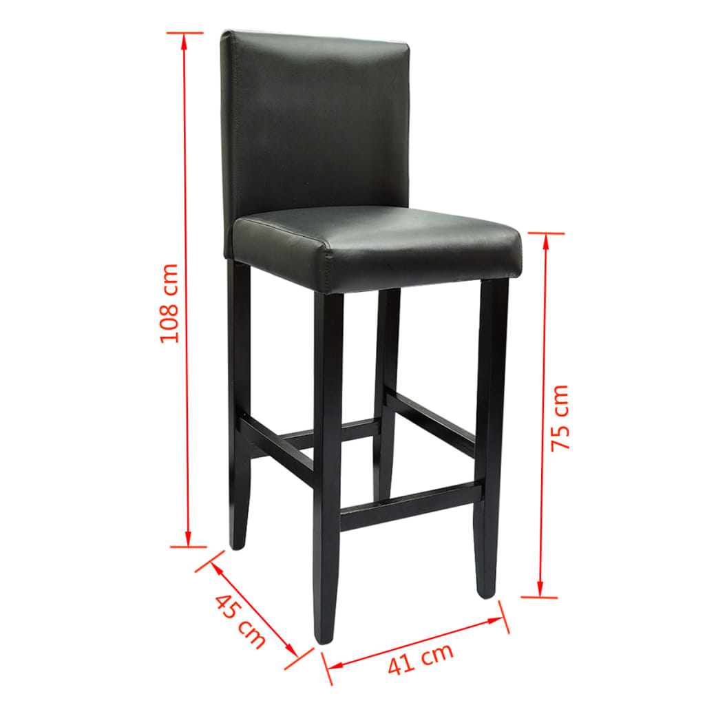 Ensemble de bar avec table et 2 tabourets de bar Noir