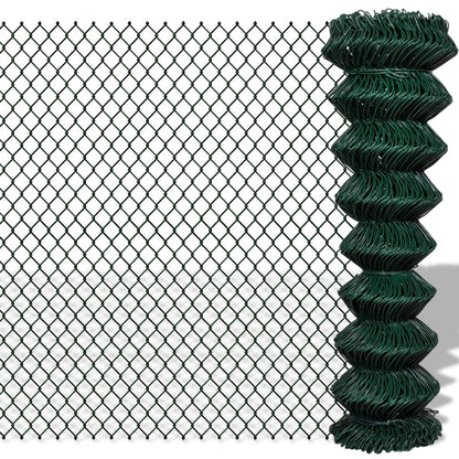 vidaXL Maschendrahtzaun Stahl 1,5x15 m Grün