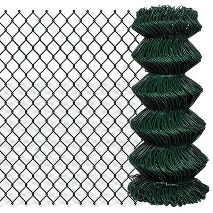 vidaXL Maschendrahtzaun Stahl 0,8x25 m Grün