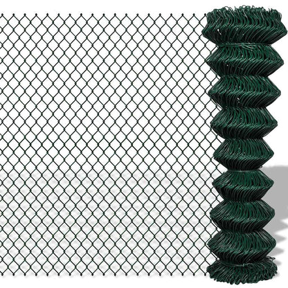 vidaXL Maschendrahtzaun Stahl 1,5x25 m Grün