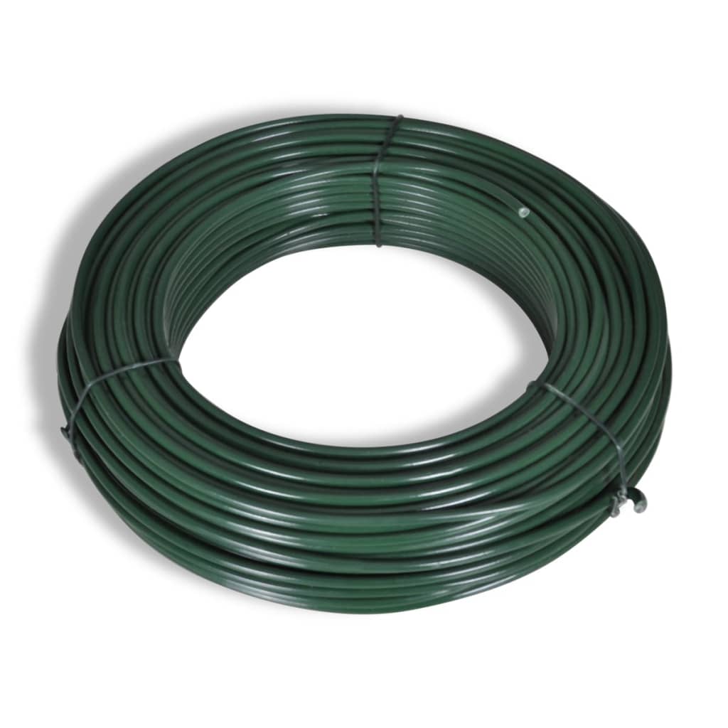 vidaXL Maschendrahtzaun mit Pfosten Stahl 1,25x15 m Grün