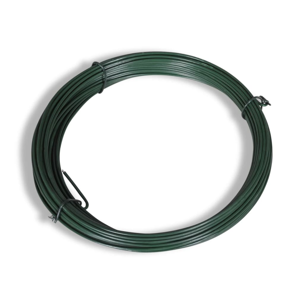 vidaXL Maschendrahtzaun mit Pfosten Stahl 1,25x15 m Grün
