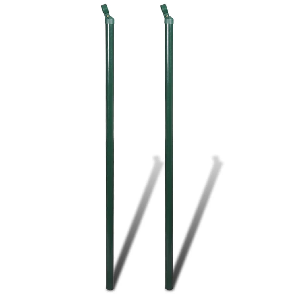 vidaXL Maschendrahtzaun mit Pfosten Stahl 1,25x15 m Grün