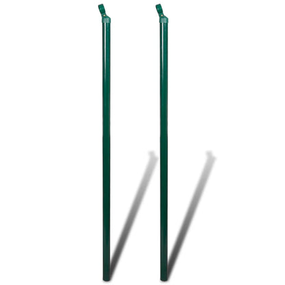 vidaXL Maschendrahtzaun mit Pfosten Stahl 1,25x15 m Grün