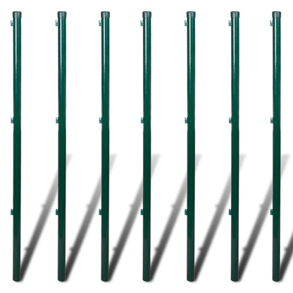 vidaXL Maschendrahtzaun mit Pfosten Stahl 1,25x15 m Grün