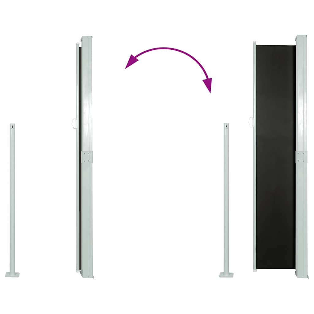 Seitenmarkise 160x300 cm Schwarz