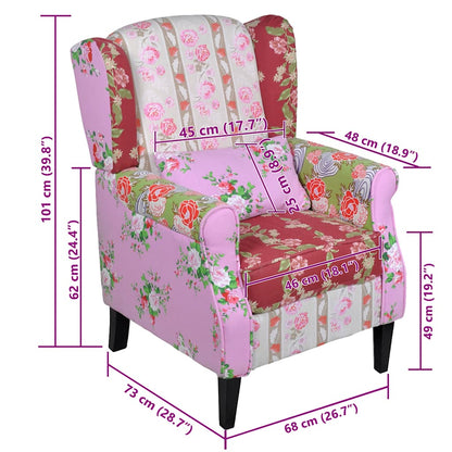 vidaXL Sessel mit Patchwork-Design Stoff