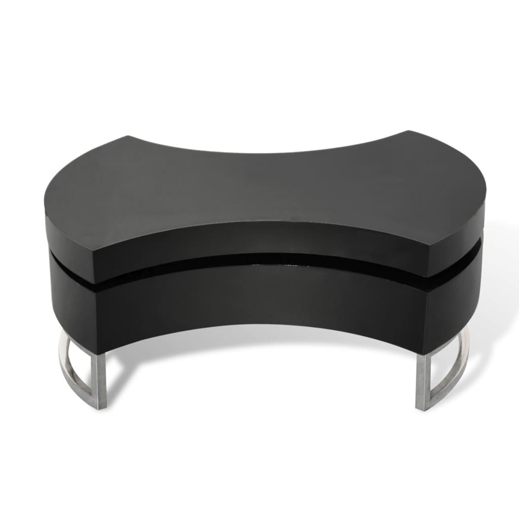 vidaXL Couchtisch Form-Verstellbar Hochglanz Schwarz