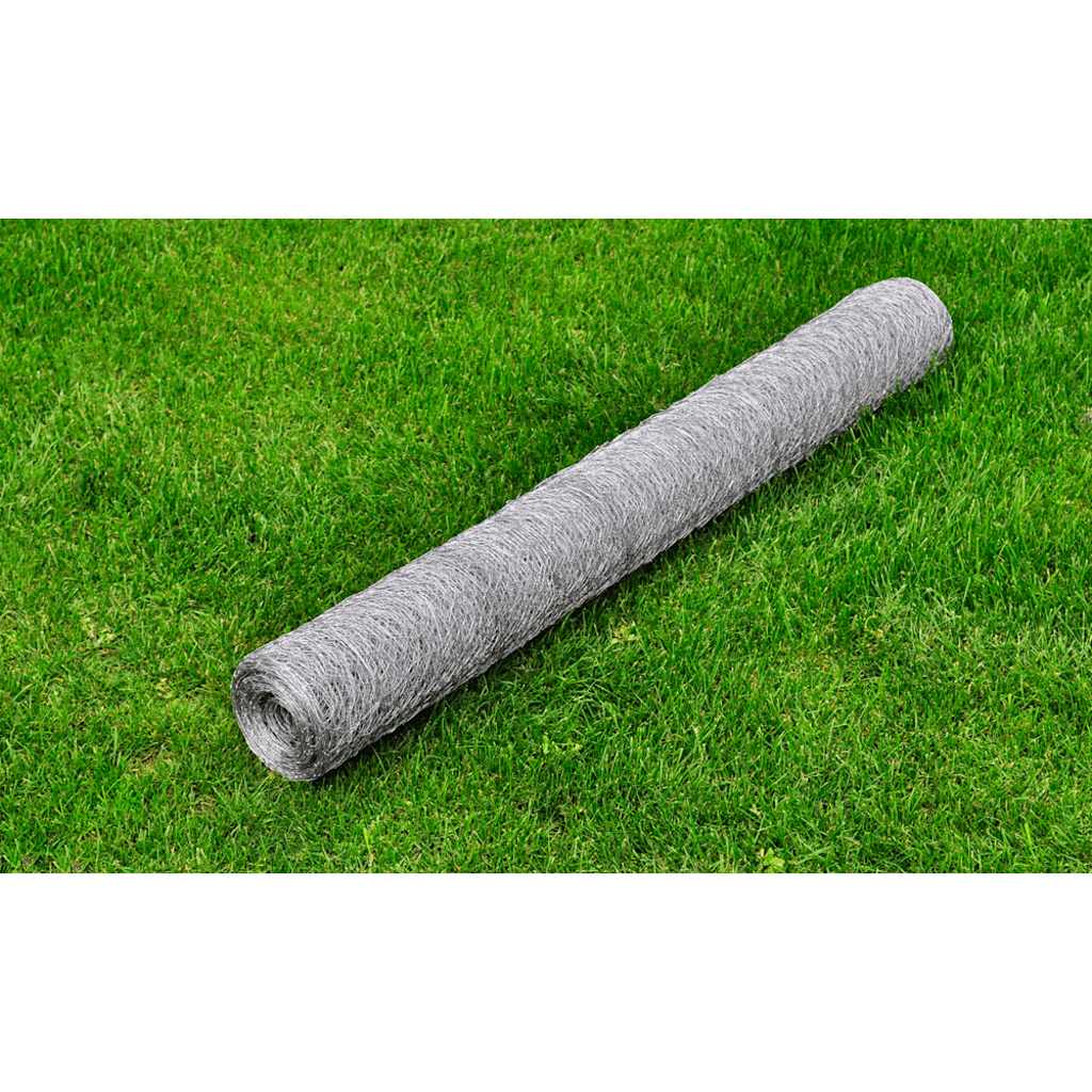 vidaXL Grillage Acier Galvanisé 25x0,75 m Argenté