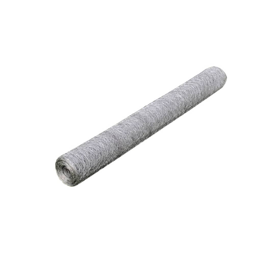 vidaXL Grillage pour poulailler Acier galvanisé 25x1 m Argenté