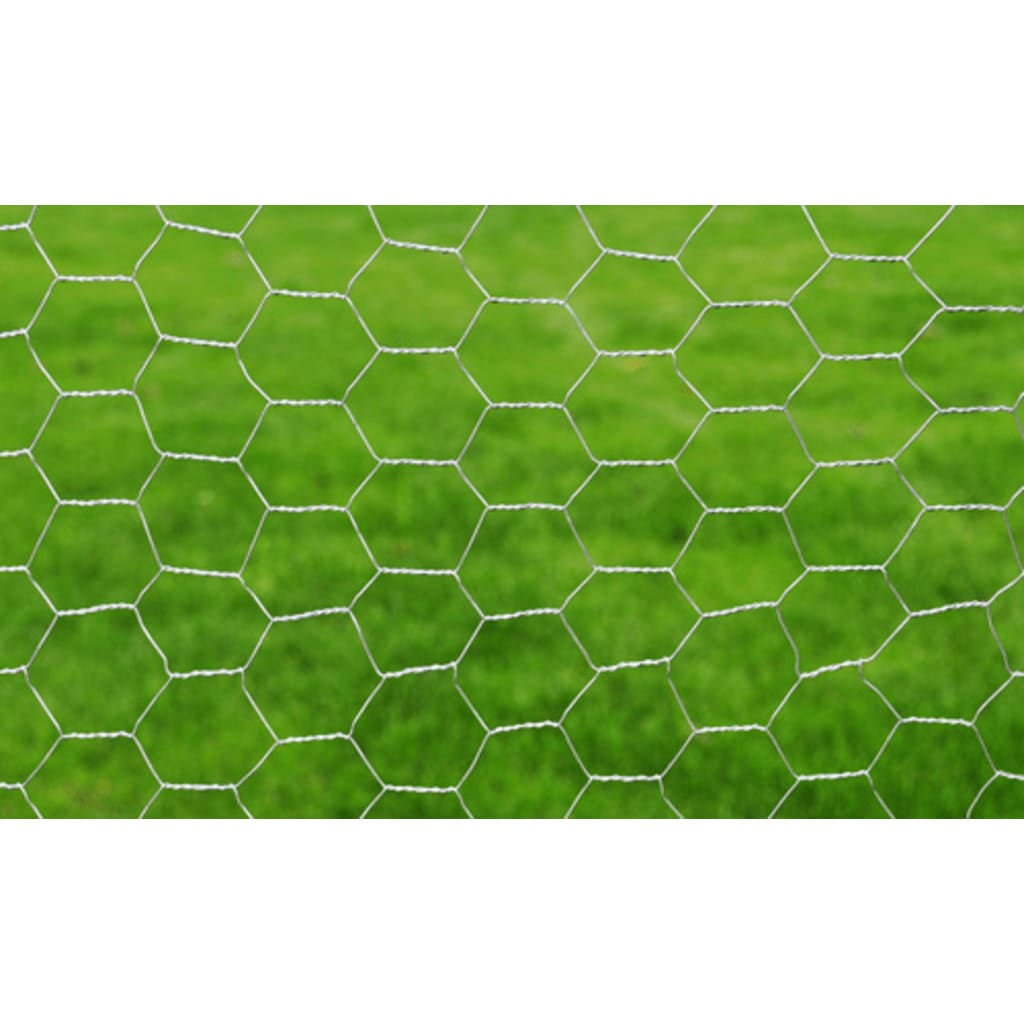 vidaXL Grillage pour poulailler Acier galvanisé 25x1 m Argenté