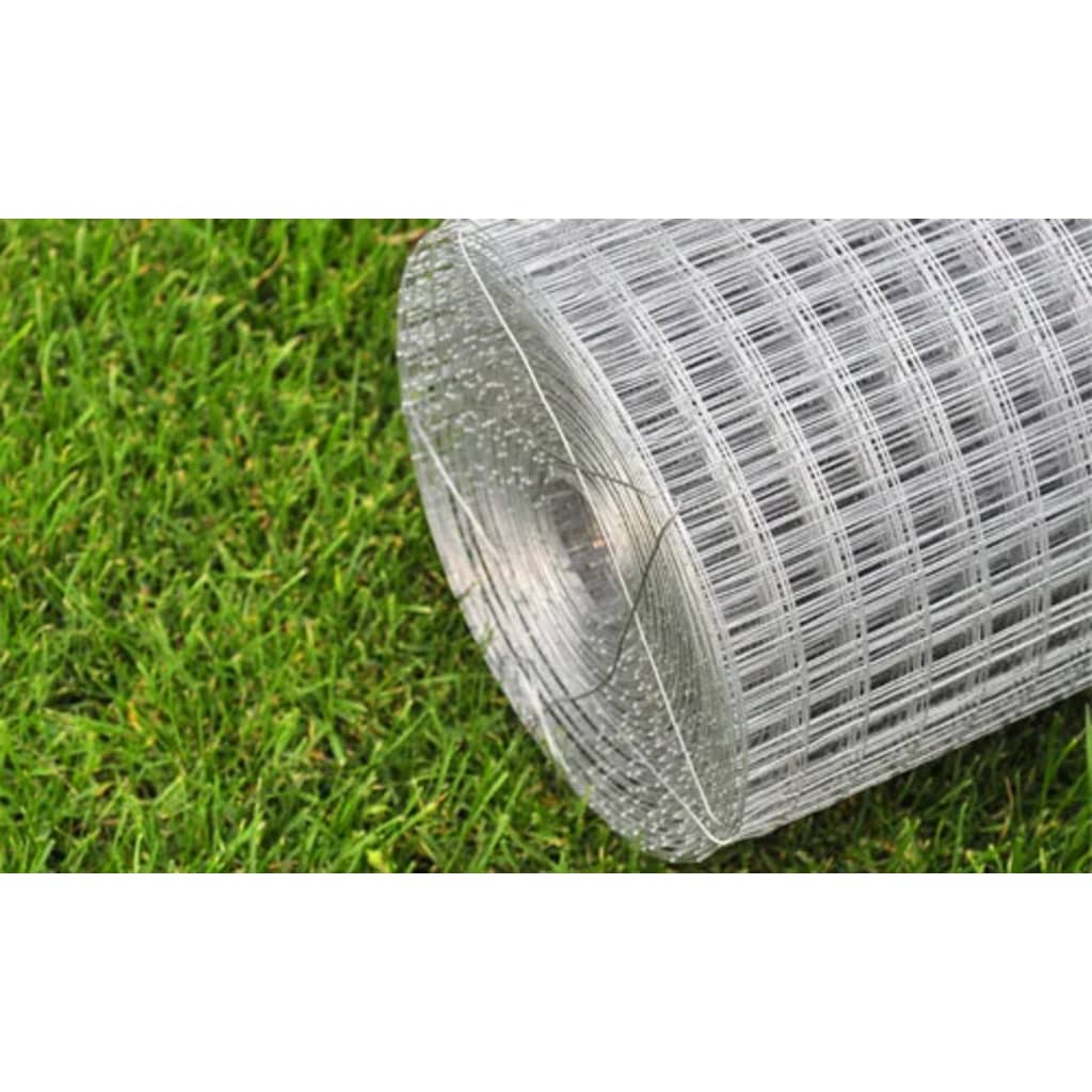 vidaXL Grillage pour poulailler Acier galvanisé 25x1 m Argenté