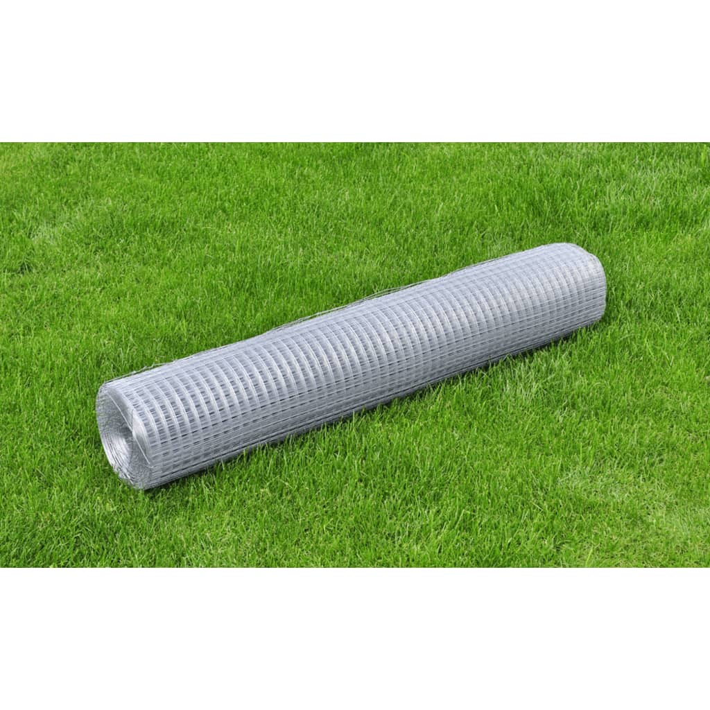 vidaXL Grillage pour poulailler Acier galvanisé 25x1 m Argenté
