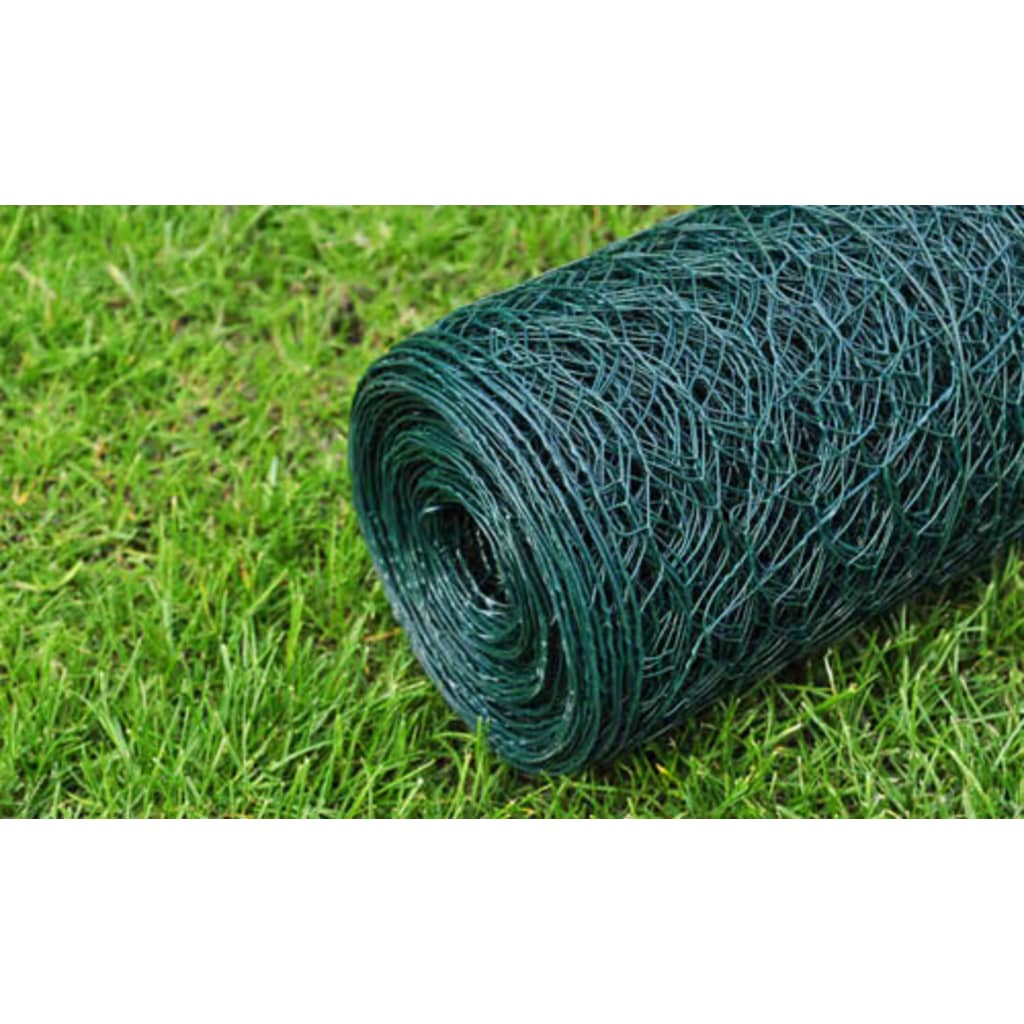 vidaXL Drahtzaun mit PVC-Beschichtung 25x0,75 m Grün