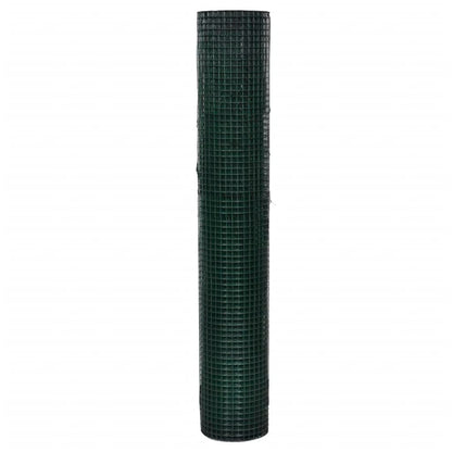 vidaXL Drahtzaun für Hühner Verzinkt mit PVC-Beschichtung 10x1 m Grün