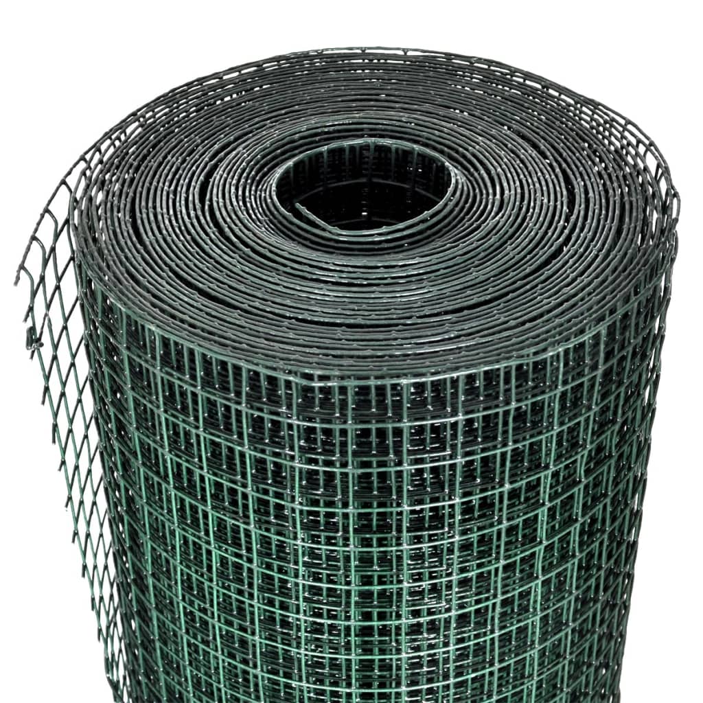 vidaXL Drahtzaun für Hühner Verzinkt mit PVC-Beschichtung 10x1 m Grün