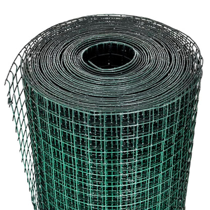 vidaXL Drahtzaun für Hühner Verzinkt mit PVC-Beschichtung 25x1 m Grün