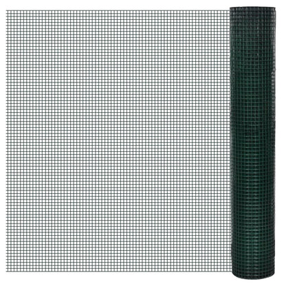 vidaXL Drahtzaun für Hühner Verzinkt mit PVC-Beschichtung 25x1 m Grün