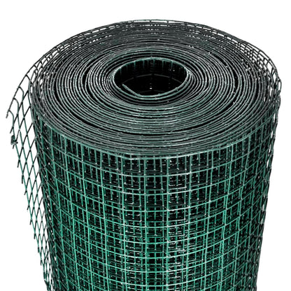 vidaXL Drahtzaun für Hühner Verzinkt mit PVC-Beschichtung 25x1 m Grün