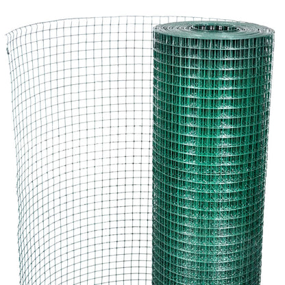 vidaXL Drahtzaun für Hühner Verzinkt mit PVC-Beschichtung 25x1 m Grün