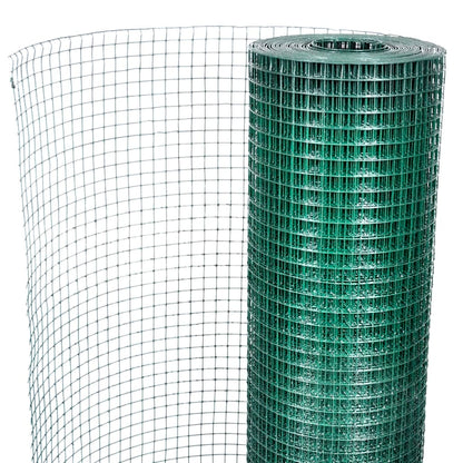 vidaXL Drahtzaun für Hühner Verzinkt mit PVC-Beschichtung 25x1 m Grün