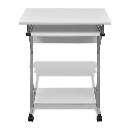 Computertisch Computerwagen PC Tisch Bürotisch Laptop auf Rollen weiß