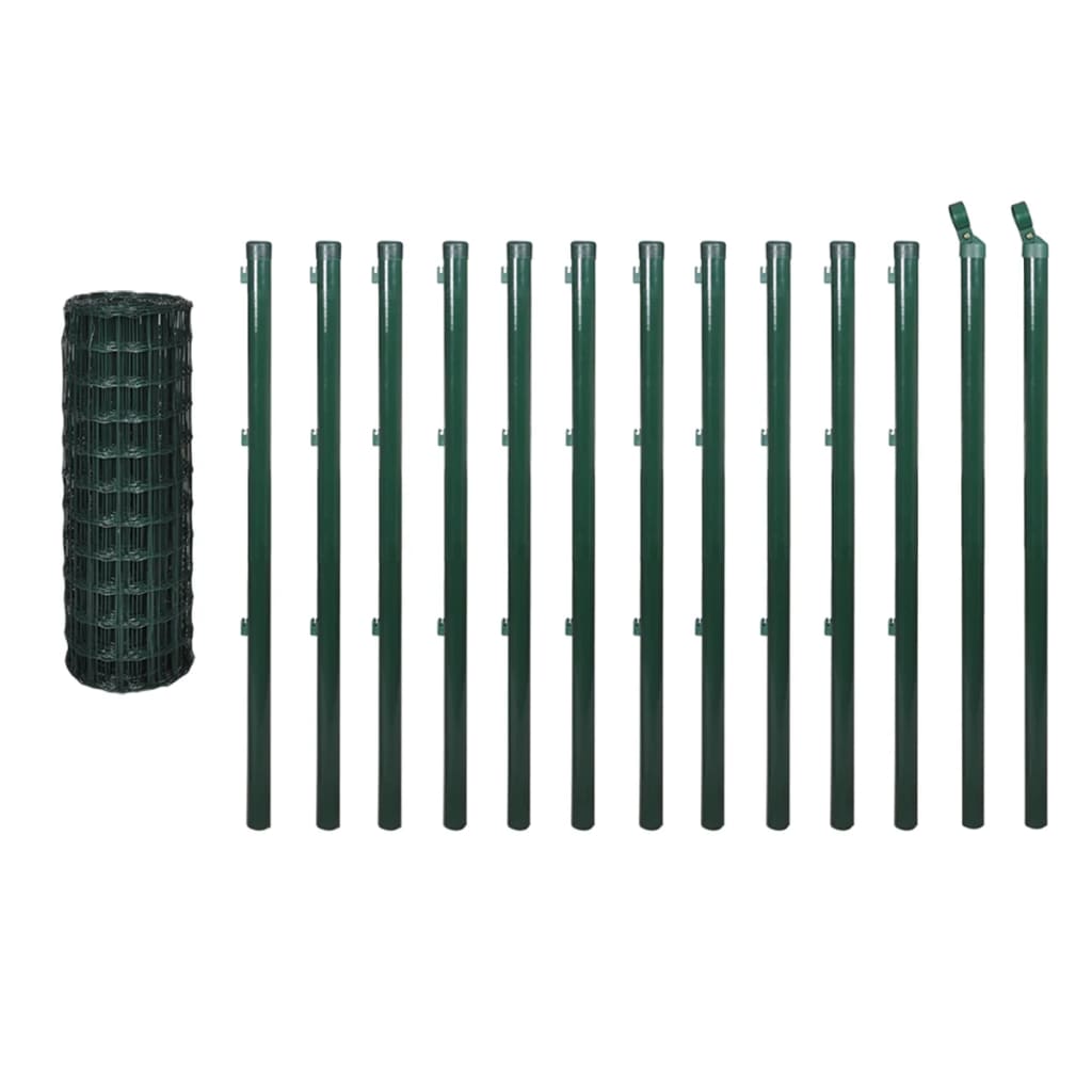 vidaXL Eurozaun Stahl 25x1,5 m Grün