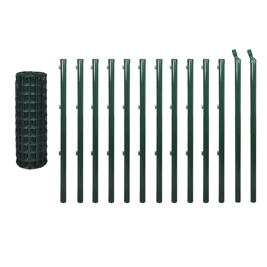 vidaXL Eurozaun Stahl 25x1,5 m Grün