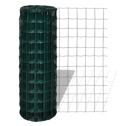 vidaXL Grillage Euro Vert 1000 x 180 cm Fer Enduit de PVC