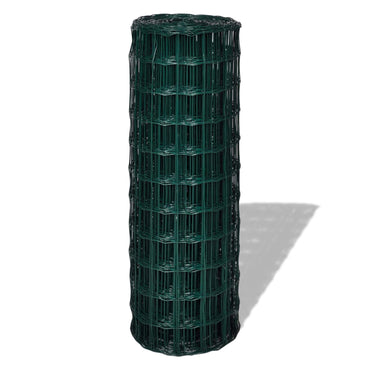 vidaXL Grillage Euro Vert 1000 x 180 cm Fer Enduit de PVC