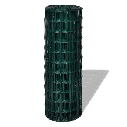 vidaXL Grillage Euro Vert 1000 x 180 cm Fer Enduit de PVC
