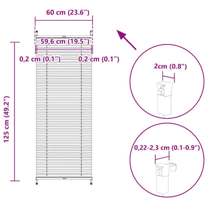 vidaXL Store plissé occultant 60x125 cm blanc